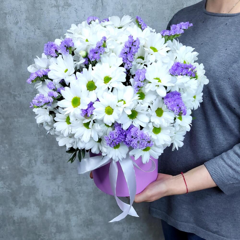 Ромашки со статицей Композиция из хризантем Ромашки со статицей Композиция из хризантем